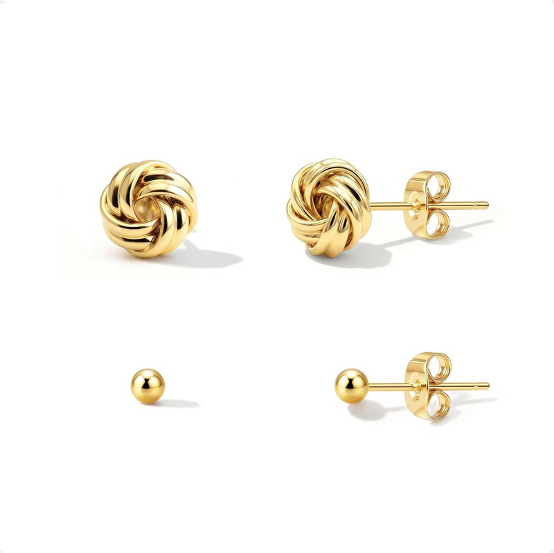 IMBOS Pearl Earrings 14k Gold Plated Daisy Flower Stud Earrings for Women Ball Stud Flat Back Earring Hypoallergenic Statement Earring Trendy Jewelry Gift for Women - Image 1
